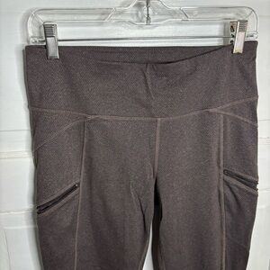 Athleta Brown Leggings With Zippered Pockets